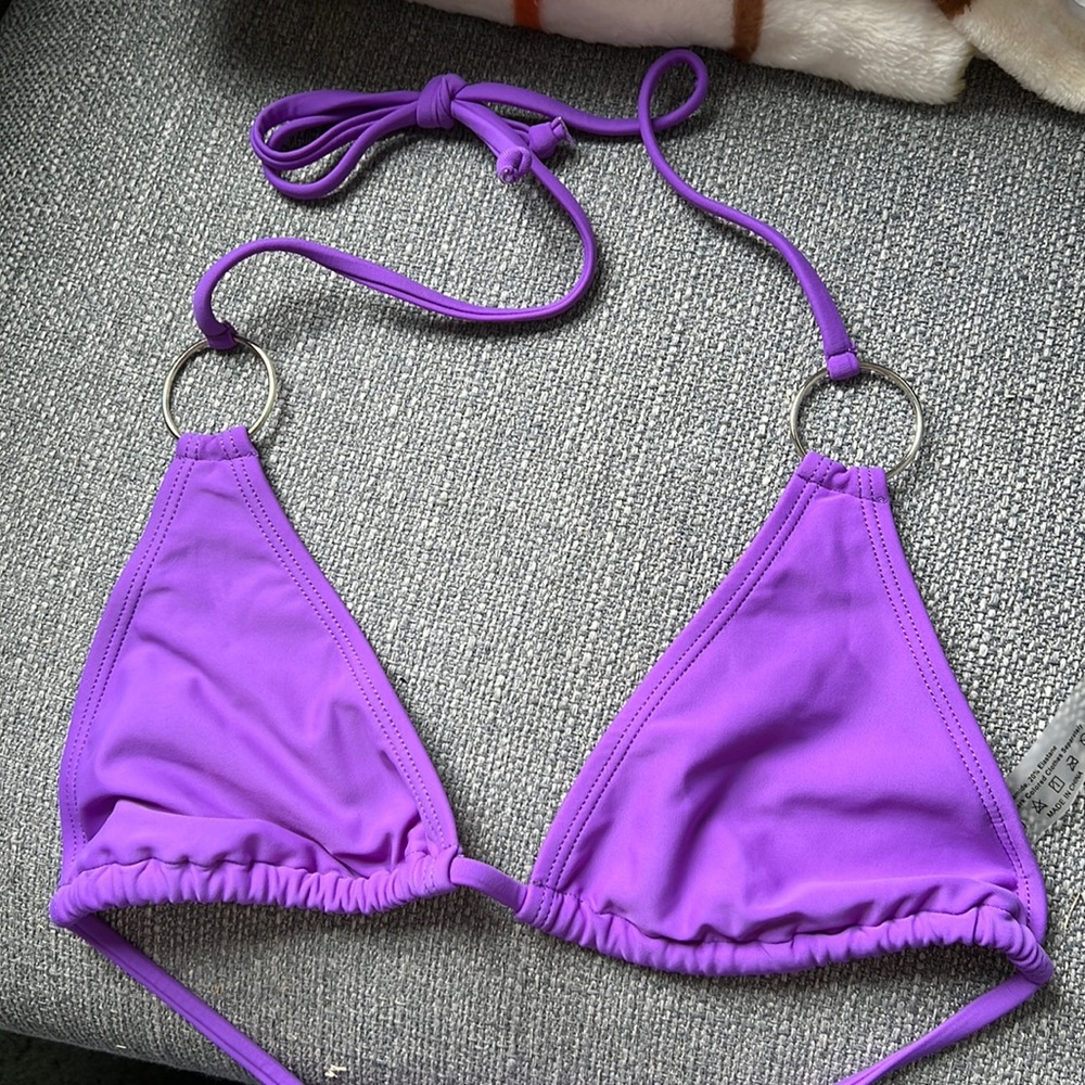 Purple triangle bikini set